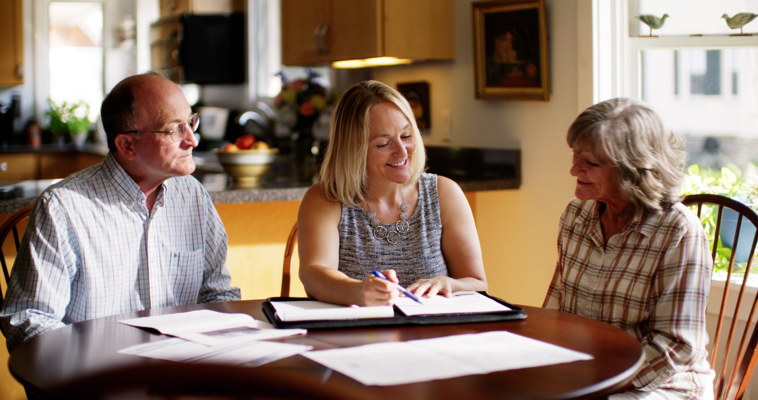 Gary, Kathe and Susan at the kitchen table