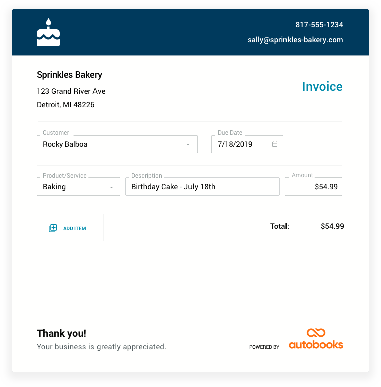 Autobooks test invoice
